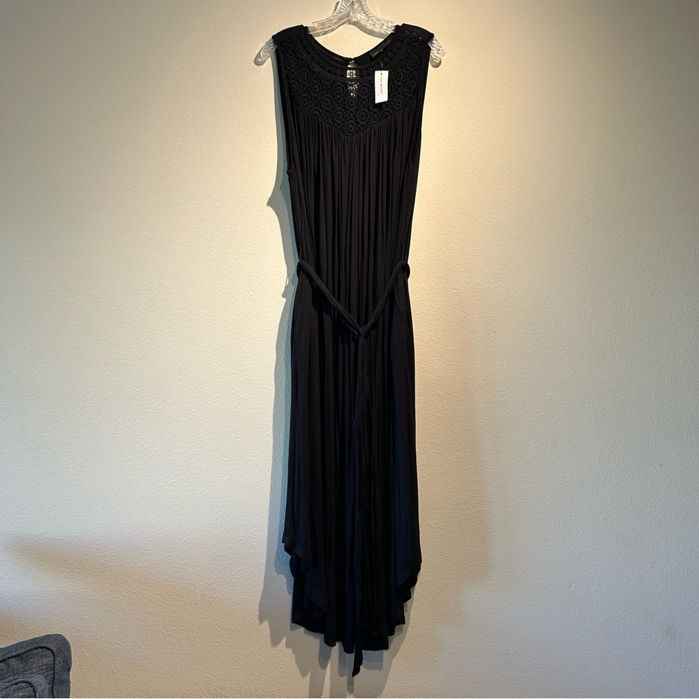 Lane Bryant Macrame Detail Belted Dress Black 18/20
